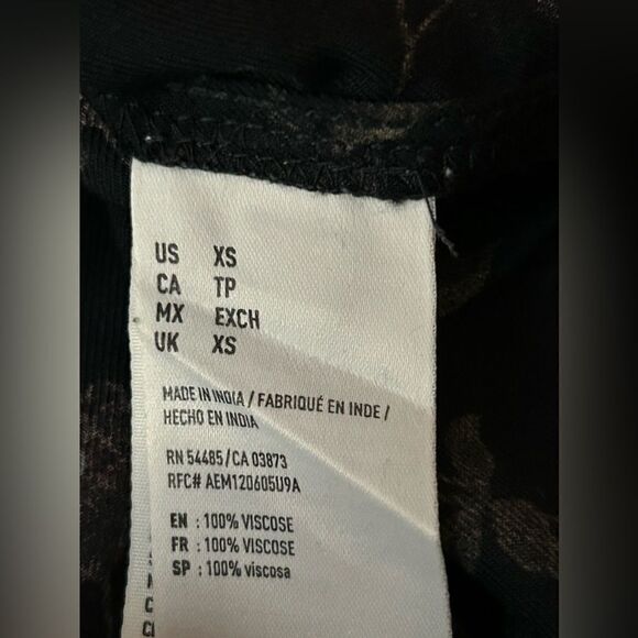 AEO Floral Keyhole Fit and Flare Dress cutout womens XS navy pink preppy cottage - Picture 8 of 16